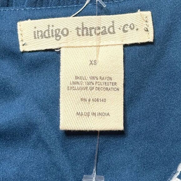 NWOT Indigo Thread Company Blue Dress size XS - Picture 4 of 5